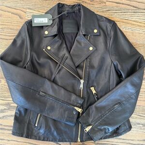 BNWT All Saints Dalby Biker Leather Jacket- size 10